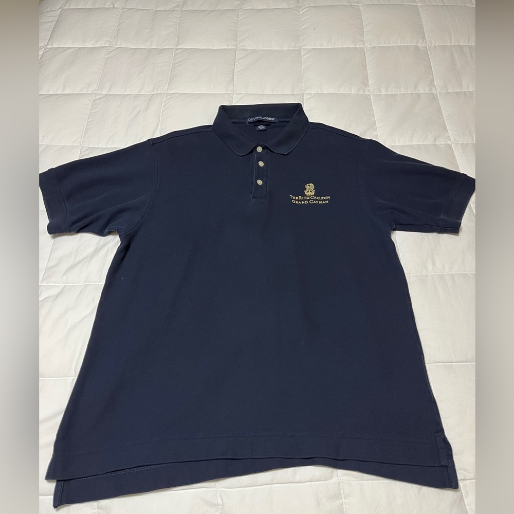 Men’s Pima cotton Devon & Jones navy golf shirt